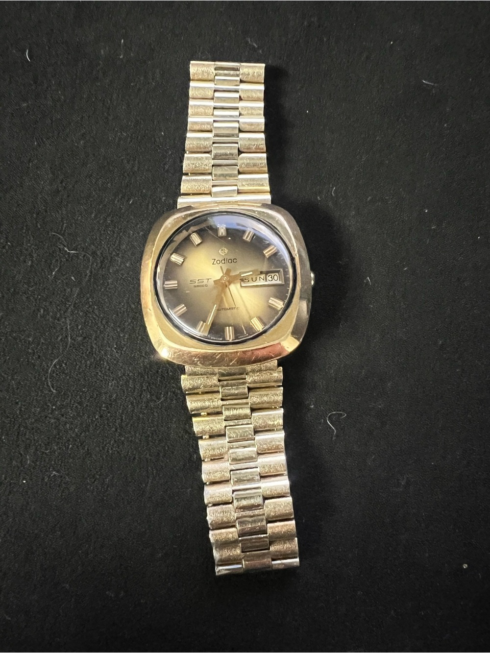 Vintage 1978 Zodiac SST 36000 Automatic Watch Gold Electroplated G20 EPSA Case